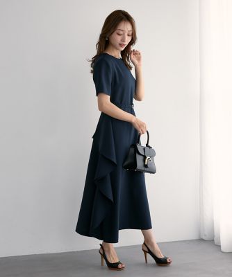 大きいサイズ》“華やぎ”主役フリルワンピース《M Maglie le