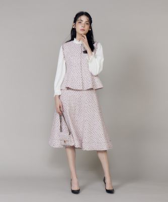 大きいサイズ》フリンジツイードジレ《M Maglie le