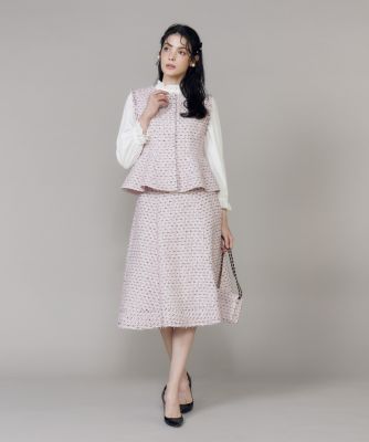 大きいサイズ》フリンジツイードジレ《M Maglie le