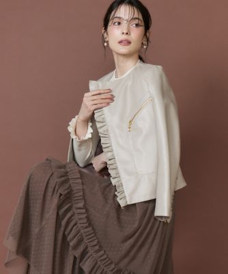 フリルレザーブルゾン｜上質ラムレザーの柔らかさと心地良いフィット感