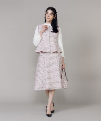 M Maglie le cassetto》フリンジツイードスカート