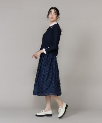 大きいサイズ》フリルドッキングニットプルオーバー