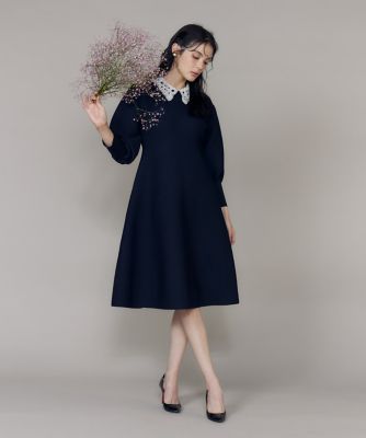 Blumarine♡ブルマリン♡ニットワンピース♡蝶々 M Maglie le cassetto》衿レースニットワンピース