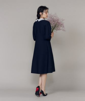 M Maglie le cassetto》衿レースニットワンピース