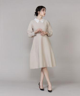 M Maglie le cassetto》衿レースニットワンピース