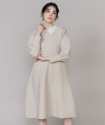 M Maglie le cassetto》衿レースニットワンピース
