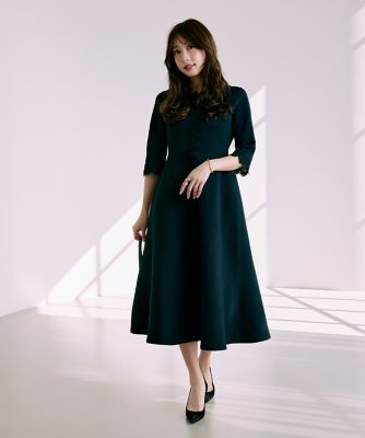 大きいサイズ》愛されクラシカル“Lace”ニットワンピース《M