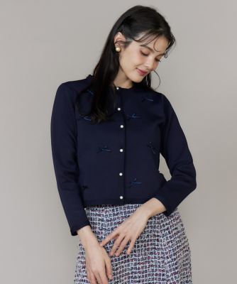 最終値下げ❣️新品❤️リボンジャケット サテンリボンニットジャケット（5161174007） | Maglie le