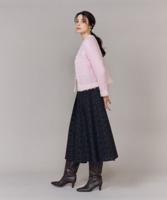 ラメフェザーニットジャケット（5161178017） | Maglie le