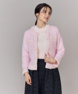 ラメフェザーニットジャケット（5161178017） | Maglie le