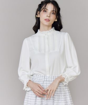 ＜Maglie le cassetto L (Women/大きいサイズ)＞《大きいサイズ》ピコフリルブラウス《Ｍ　Ｍａｇｌｉｅ　ｌｅ　ｃａｓｓｅｔｔｏ》（５１６１１８２８０１）