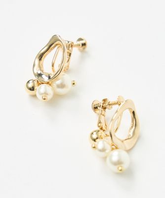 ＜Maglie le cassetto  (Women)＞ゴールドパールイヤリング（５１６１２９５６０９）