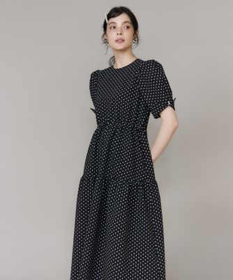 ＜Maglie le cassetto L (Women/大きいサイズ)＞《大きいサイズ》ドットティアードワンピース（５１６２１２１８１３）