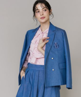 Maglie le cassetto  (Women)/マーリエ ル カセット 《ＷＥＢ・ＰＯＰＵＰ限定》刺繍コンパクトデニムジャケット《Ｍ　Ｍａｇｌｉｅ　ｌｅ　ｃａｓｓｅｔｔｏ》（５１６２１４１２２５）