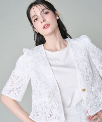 うみ ⭐︎マーリエルカセット ＊シアーラインノーカラージャケット Maglie le cassetto (Women) / マーリエ ル カセット TOP