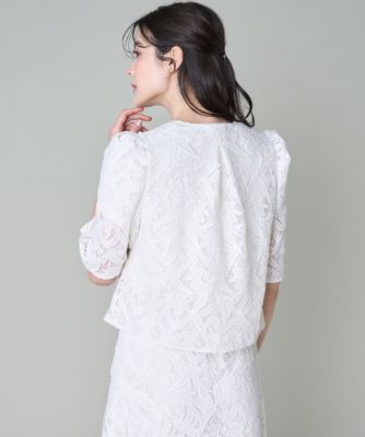 大きいサイズ》フラワーレース柄半袖ジャケット《M Maglie le 