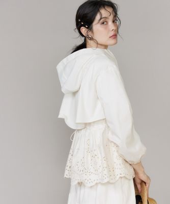 ＜Maglie le cassetto  (Women)＞《Ｍ　Ｍａｇｌｉｅ　ｌｅ　ｃａｓｓｅｔｔｏ》ラッシュガードレースブルゾン（５１６２１４４２１６）