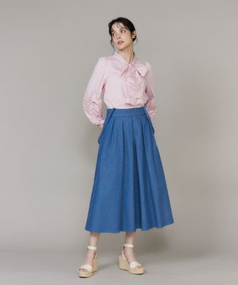 WEB・POPUP限定》サスペンダー付きデニムタックスカート《M