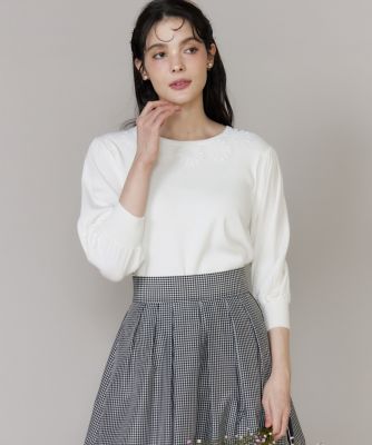 ＜Maglie le cassetto  (Women)＞モチーフレースニットプルオーバー（５１６２１７０００６）