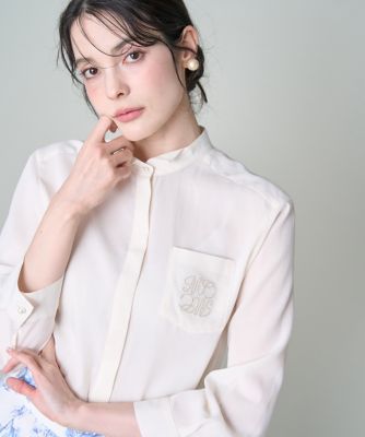 ロゴ刺繍シアーブラウス（5162181016） | Maglie le