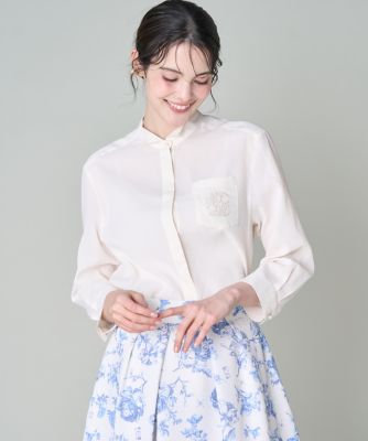 ロゴ刺繍シアーブラウス（5162181016） | Maglie le
