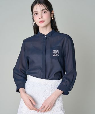 ロゴ刺繍シアーブラウス（5162181016） | Maglie le