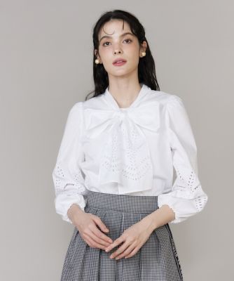 ＜Maglie le cassetto  (Women)＞ボーラーレースブラウス（５１６２１８２００８）