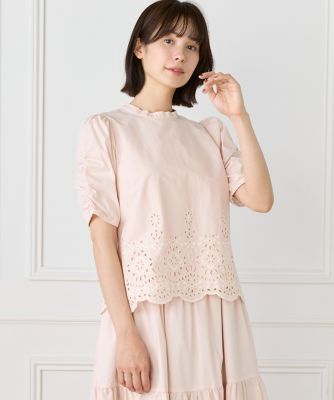 ＜Maglie le cassetto L (Women/大きいサイズ)＞《大きいサイズ》ラッシュガードレースブラウス　《Ｍ　Ｍａｇｌｉｅ　ｌｅ　ｃａｓｓｅｔｔｏ》（５１６２１８２５１７）