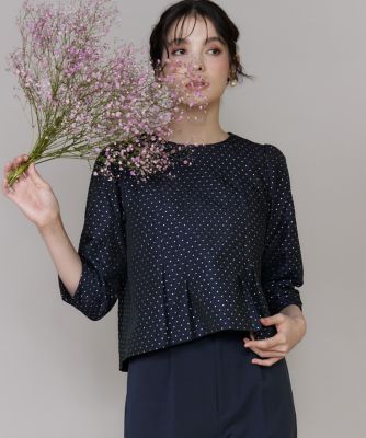 ＜Maglie le cassetto L (Women/大きいサイズ)＞《大きいサイズ》ラメドットジャカードブラウス（５１６２１８２８０４）