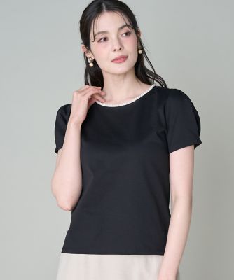 衿パールコンパクトTシャツ（5162190004） | Maglie le