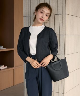 極美品♡ルネ♡ニットジャケット 大きいサイズ》品ありモードなシアーニットジャケット《M