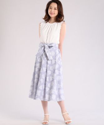 《Ｍａｇｌｉｅ　ｃｏｌｌｅｃｔｉｏｎ》フラワーカットジャガードフレアスカート（５１９２１５２２５４）