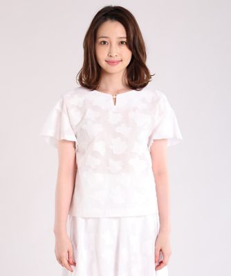 《Ｍａｇｌｉｅ　ｃｏｌｌｅｃｔｉｏｎ》フラワーカットジャガードブラウス（５１９２１８２２５４）
