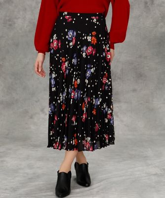 ＜Maglie le cassetto  (Women)＞《Ｍａｇｌｉｅ　ｐａｒ　ｅｆ－ｄｅ》ドットフラワープリーツスカート（５１９３１５２０１１）