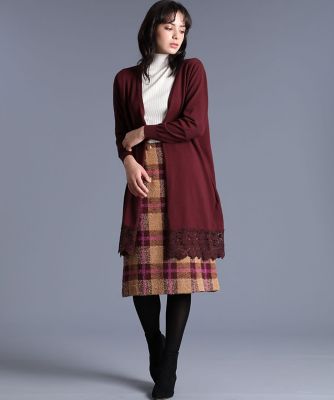 《Ｍａｇｌｉｅ　ｐａｒ　ｅｆ－ｄｅ》レースデザインロングカーディガン（５１９３１７８００６）
