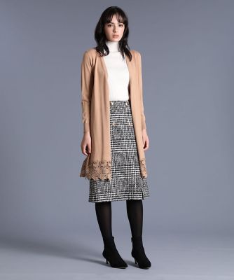 《Ｍａｇｌｉｅ　ｐａｒ　ｅｆ－ｄｅ》レースデザインロングカーディガン（５１９３１７８００６）