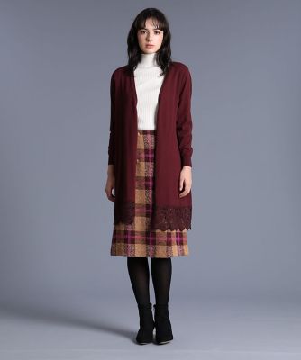 《Ｍａｇｌｉｅ　ｐａｒ　ｅｆ－ｄｅ》レースデザインロングカーディガン（５１９３１７８００６）