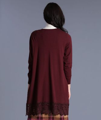 《Ｍａｇｌｉｅ　ｐａｒ　ｅｆ－ｄｅ》レースデザインロングカーディガン（５１９３１７８００６）