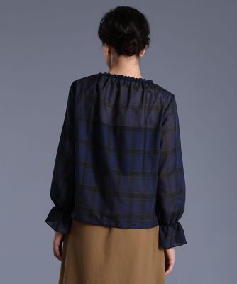 《Ｍａｇｌｉｅ　ｐａｒ　ｅｆ－ｄｅ》オーガンジーチェック柄シャーリングブラウス（５１９３１８２０１２）