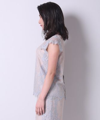 《Ｍａｇｌｉｅ　Ｗｈｉｔｅ》うしろボタンレースブラウス（５１９３１８２３０６）