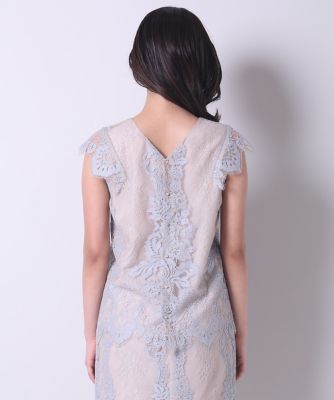 《Ｍａｇｌｉｅ　Ｗｈｉｔｅ》うしろボタンレースブラウス（５１９３１８２３０６）