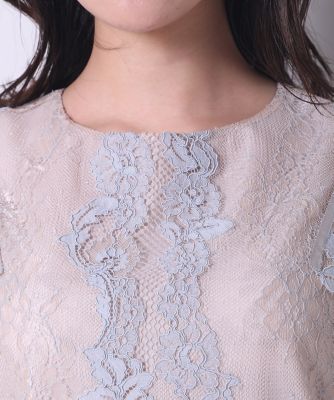 《Ｍａｇｌｉｅ　Ｗｈｉｔｅ》うしろボタンレースブラウス（５１９３１８２３０６）