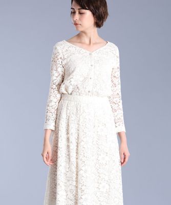 ＜Maglie le cassetto  (Women)＞《Ｍａｇｌｉｅ　ｗｈｉｔｅ》デイジーレースブラウス（５１９３１８２３０７）