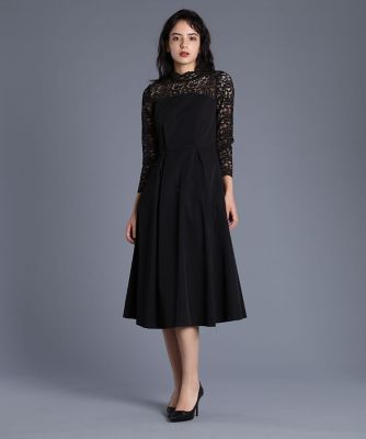 ＜Maglie le cassetto  (Women)＞《Ｍ　Ｍａｇｌｉｅ　ｌｅ　ｃａｓｓｅｔｔｏ》レース切り替えロングドレス（５１９４１２１２２０）