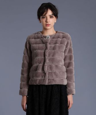 《Ｍａｇｌｉｅ　ｐａｒ　ｅｆ－ｄｅ》エコファーノーカラージャケット（５１９４１４４００２）