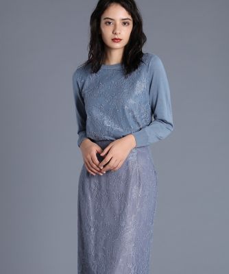 《Ｍａｇｌｉｅ　Ｗｈｉｔｅ》レースニットプルオーバー（５１９４１７０３１６）