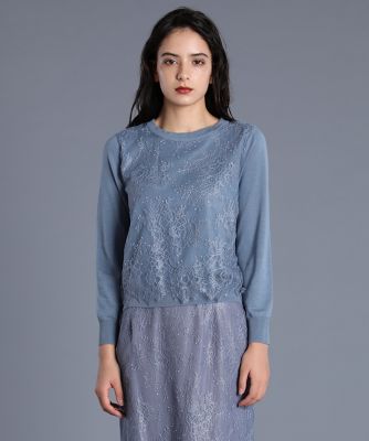 《Ｍａｇｌｉｅ　Ｗｈｉｔｅ》レースニットプルオーバー（５１９４１７０３１６）