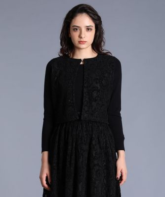 《Ｍａｇｌｉｅ　Ｗｈｉｔｅ》レースドッキングボレロカーディガン（５１９４１７８３０２）