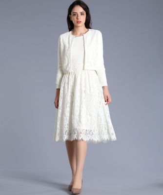 《Ｍａｇｌｉｅ　Ｗｈｉｔｅ》レースドッキングボレロカーディガン（５１９４１７８３０２）
