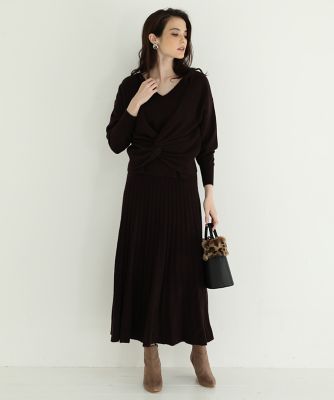 《大きいサイズ》ニットプリーツスカート《Ｍａｇｌｉｅ ｐａｒ ｅｆ－ｄｅ》（５５０４１７５００２）